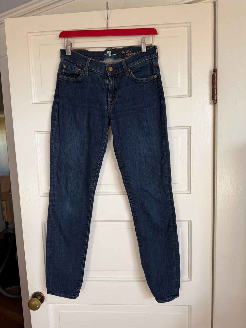7 For All Mankind Dark Blue Jeans- the Slim Cigarette